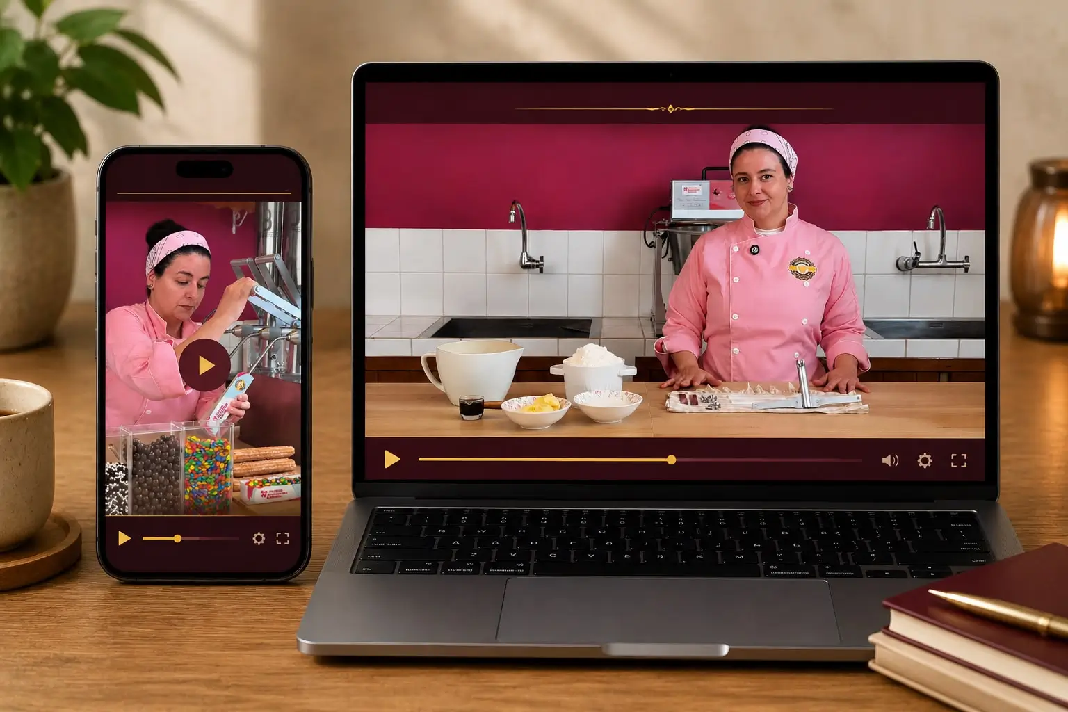 Método Seu Churros® em notebook e celular